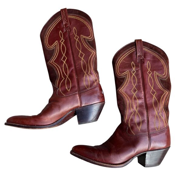 Dan Post 4124 Leather and Suede Cowboy Boots Sz 7.5 - Picture 6 of 8